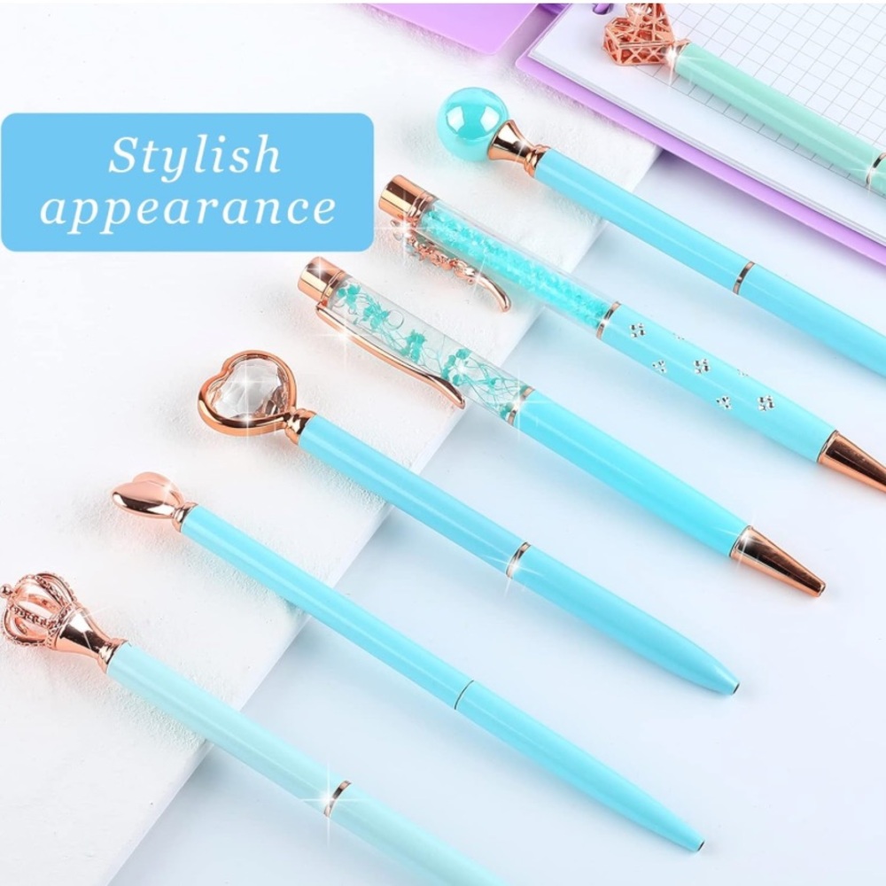 NWT Box Set of 12 Elegant & Fancy Pens Tiffany Blue